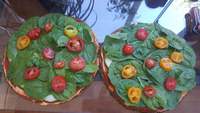 Raw Pizza With Spinach Pesto