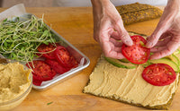 Easy wrap for lunch with tomato and hummus