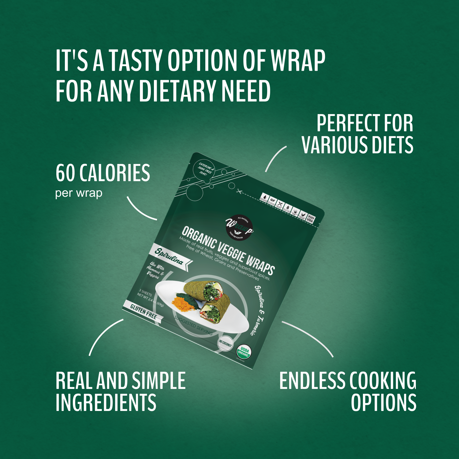 Mini Spirulina Wraps (European Size) | WrawP – Wrawp Foods